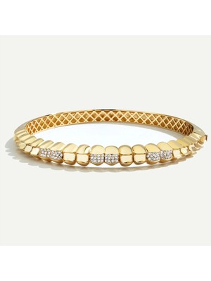 ReGold Maya 14 Ayar Altın Minimal Taşlı Kelepçe