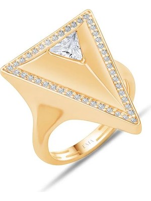 Ema Jewellery Taşlı Üçgen Yüzük