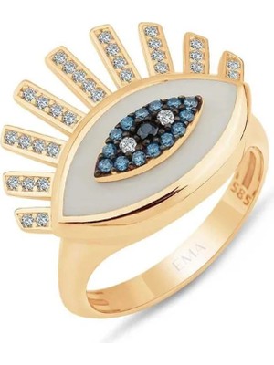 Ema Jewellery Mineli Taşlı Göz Yüzük
