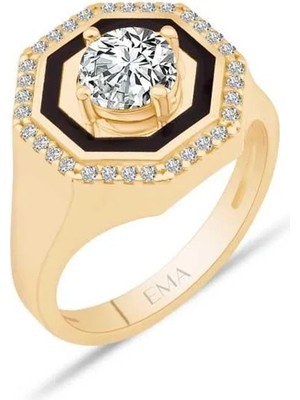 Ema Jewellery Mineli Tek Taş Yüzük