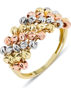 Ema Jewellery Beş Sıra Top Top Sarma Yüzük