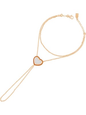 Ema Jewellery Turuncu Taşlı Kalp Şahmeran
