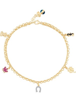 Ema Jewellery Yonca Şans Altın Halhal