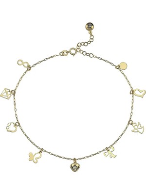 Ema Jewellery Kalp Şans Altın Halhal