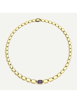 ReGold Eta 14 Ayar Altın Mor Taşlı Set