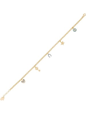 Ema Jewellery Anahtar Şans Altın Halhal