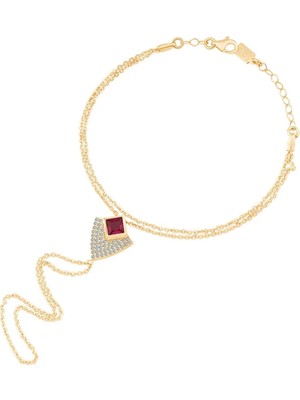 Ema Jewellery Taşlı Geometrik Kalkan Şahmeran