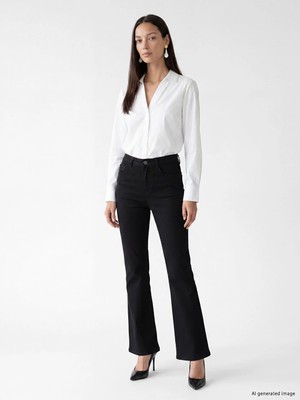 Lc Waikiki Yeni Sezon Siyah Flare Kadın Jean Pantolon