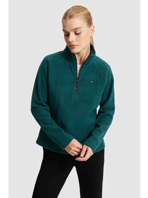 U.S. Polo Assn. Kadın Yeşil Yarım Fermuarlı Sweatshirt 50329013-VR060