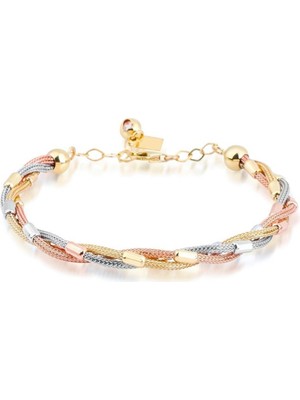 Ema Jewellery Altın Üç Renk Bileklik