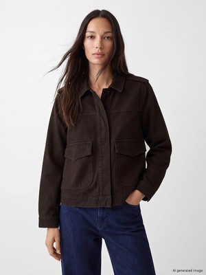 Lc Waikiki Yeni Sezon Kahverengi Gabardin Kadın Gömlek Ceket