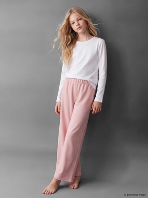 Lc Waikiki Yeni Sezon Pembe Geniş Paça Kız Çocuk Pijama Alt