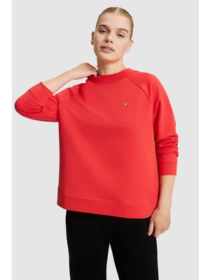 U.S. Polo Assn. Kadın Kırmızı Bisiklet Yaka Basic Sweatshirt 50328980-VR030