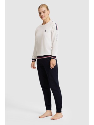 U.S. Polo Assn. Kadın Ekru Pijama Takımı 50333549-VR019