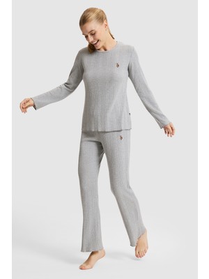U.S. Polo Assn. Kadın Gri Pijama Takımı 50333655-VR024