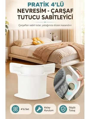 Premium Çarşaf Düzenleyici Sabitleyici 4 Lü Set