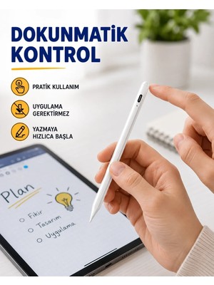 Yüksek Hassasiyetli Eğim Sensörlü Dijital Kalem – Usb-C Hızlı Şarjlı Yeni Nesil