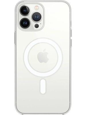 Apple iPhone 15 Pro Max Kılıf Magneticsafe Şeffaf Silikon - Şeffaf