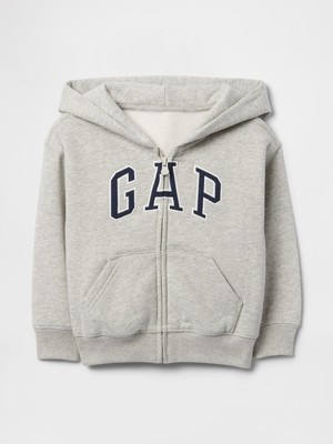 Gap Erkek Bebek Açık Gri Vintagesoft Logo Fermuarlı Sweatshirt