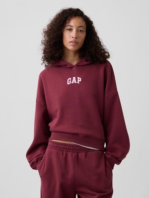 Gap Kadın Koyu Kırmızı Relaxed Gap Logo Fleece Sweatshirt