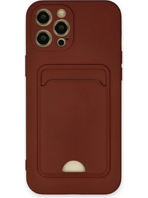 Apple iPhone 12 Pro Max Kılıf Kelvin Kartvizitli Silikon - Bordo
