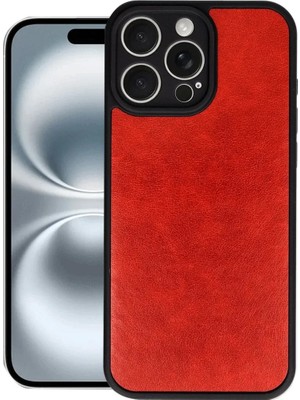 Apple iPhone 16 Pro Max Kılıf Aras Deri Kapak - Kırmızı