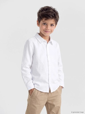 Lc Waikiki Yeni Sezon Beyaz Regular Fit Erkek Çocuk Gömlek
