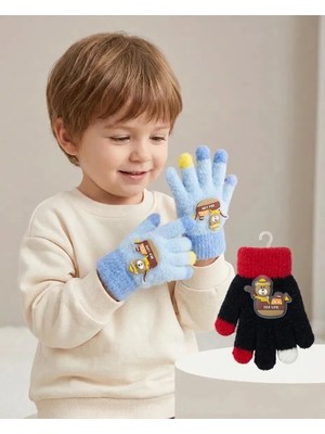 Recos (1-5) Yaş 2'li Çocuk Eldiven Fötr Işıklı Peluş Eldiven