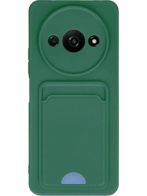 Xiaomi Redmi A3 4g Kılıf Kelvin Kartvizitli Silikon - Koyu Yeşil