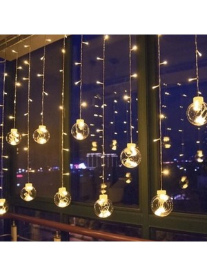 Elektronikçim 10 Sarkıtlı Kumandalı Dekoratif Top Içi Mini Toplu LED Günışığı Rengi Dekoratif Aydınlat