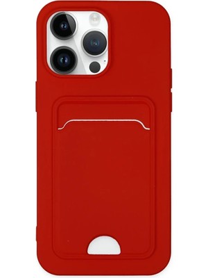 Apple iPhone 14 Pro Kılıf Kelvin Kartvizitli Silikon - Kırmızı