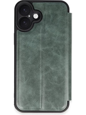 Apple iPhone 16 Kılıf Flip Cover - Koyu Yeşil