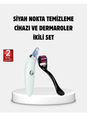 Evde Profesyonel Cilt Bakımı Dermaroller + Siyah Nokta Temizleyici Setı