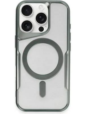 Apple iPhone 12 Kılıf Boyi Magsafe Silikon Kapak - Yeşil