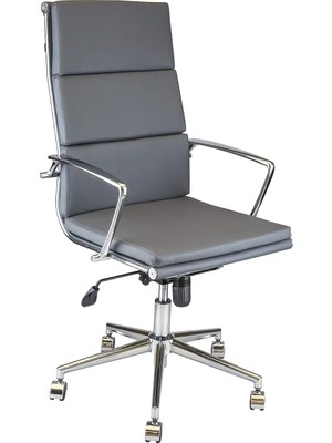 Flora Soft Yönetici Koltuğu & Ergonomik Ayarlanabilir Tasarım & 360 Derece Dönebilir ve Kolçaklı Dizayn Ofis Koltuğu (Antrasit)