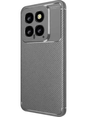 Xiaomi Mi 14T Kılıf Auto Focus Karbon Kapak - Gri