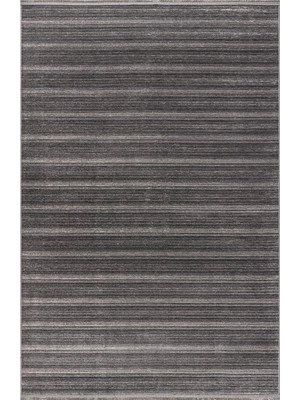 Stripe Antrasit Kilim Kaymaz Taban Salon Oturma Odası Antre Halısı 33010A, 60 x 100