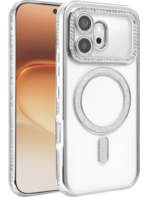 Huawei Honor 600 Joke Simli Magneticsafe Kılıf - Gümüş