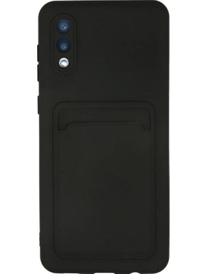 Samsung Galaxy A02 Kılıf Kelvin Kartvizitli Silikon - Siyah