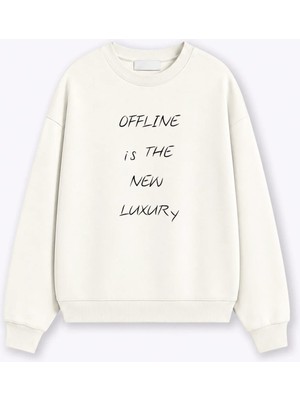 Monila Kadın Premium Kumaş 3 Iplik Şardonlu Yazı Baskılı Sweatshirt