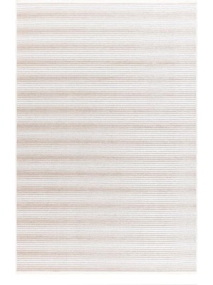 Stripe Krem Kilim Kaymaz Taban Salon Oturma Odası Antre Halısı 33014A, 120 x 180