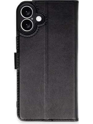 Apple iPhone 16 Kılıf Trend S Plus Kapaklı Kılıf - Siyah