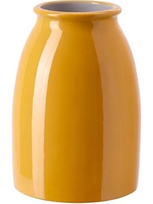 IKEA Kopparbjörk Seramik Vazo , Parlak Sarı, 21 cm