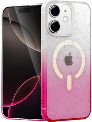 Apple iPhone 12 Pummel Shiny Magsafe Kapak - Pembe