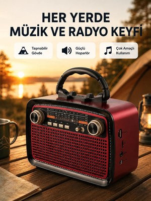 Kablosuz Bluetooth Hoparlör – Yüksek Ses Kalitesi, Uzun Pil Ömrü, Fm ve Am Radyo Fonksiyonu