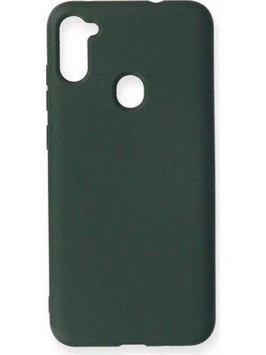 Galaxy A11 Kılıf Nano Içi Kadife Silikon - Koyu Yeşil