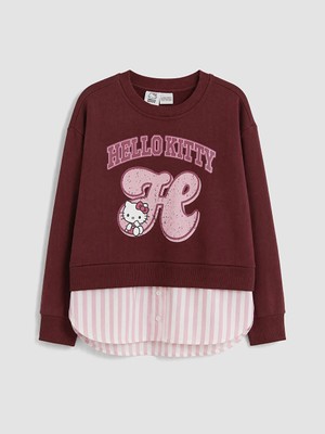 Lc Waikiki Yeni Sezon Bordo Hello Kitty Kız Çocuk Sweatshirt