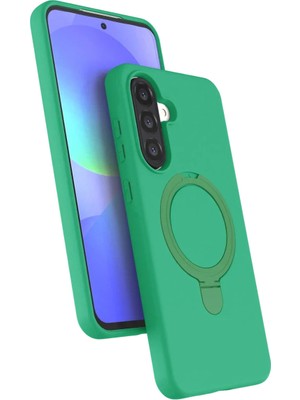 Samsung Galaxy A37 5g Regal Magsafe Standlı Kapak - Yeşil
