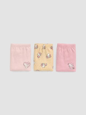 Lc Waikiki Yeni Sezon Sarı Hello Kitty Lisanslı Kız Çocuk 3'lü Boxer
