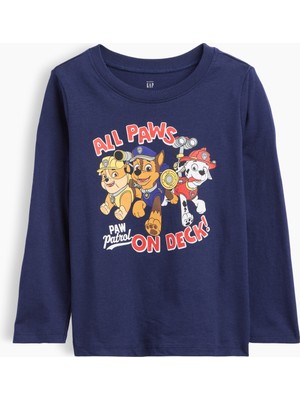 Gap Erkek Bebek Lacivert Paw Patrol Grafik Baskılı T-Shirt
